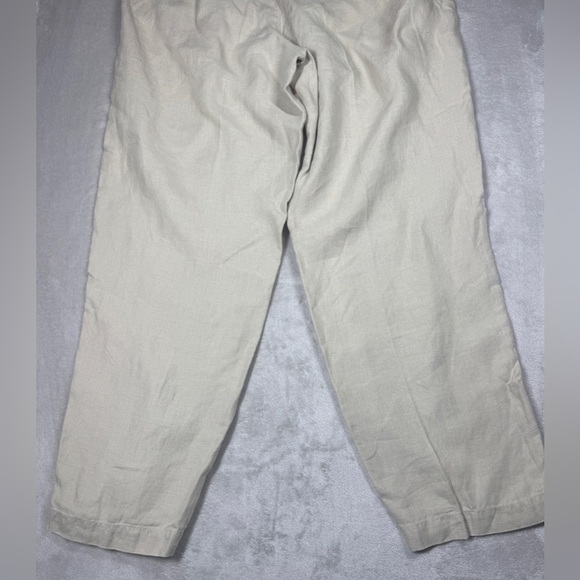 J.Jill Love Linen 100% Linen Cream Drawstring Wide Leg Casual Pants Size Medium - Picture 13 of 16